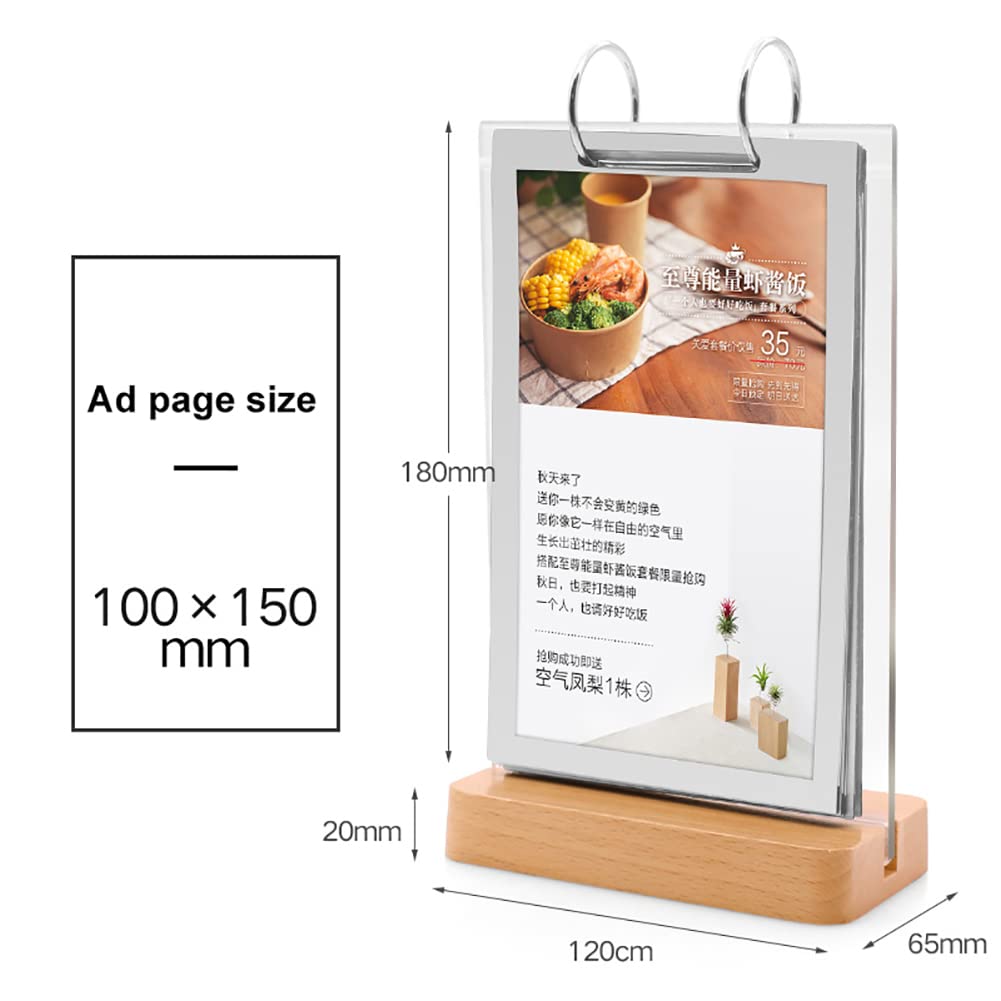 Amazon.co.jp: サインホルダー メニュースタンド ページめくり透明木製